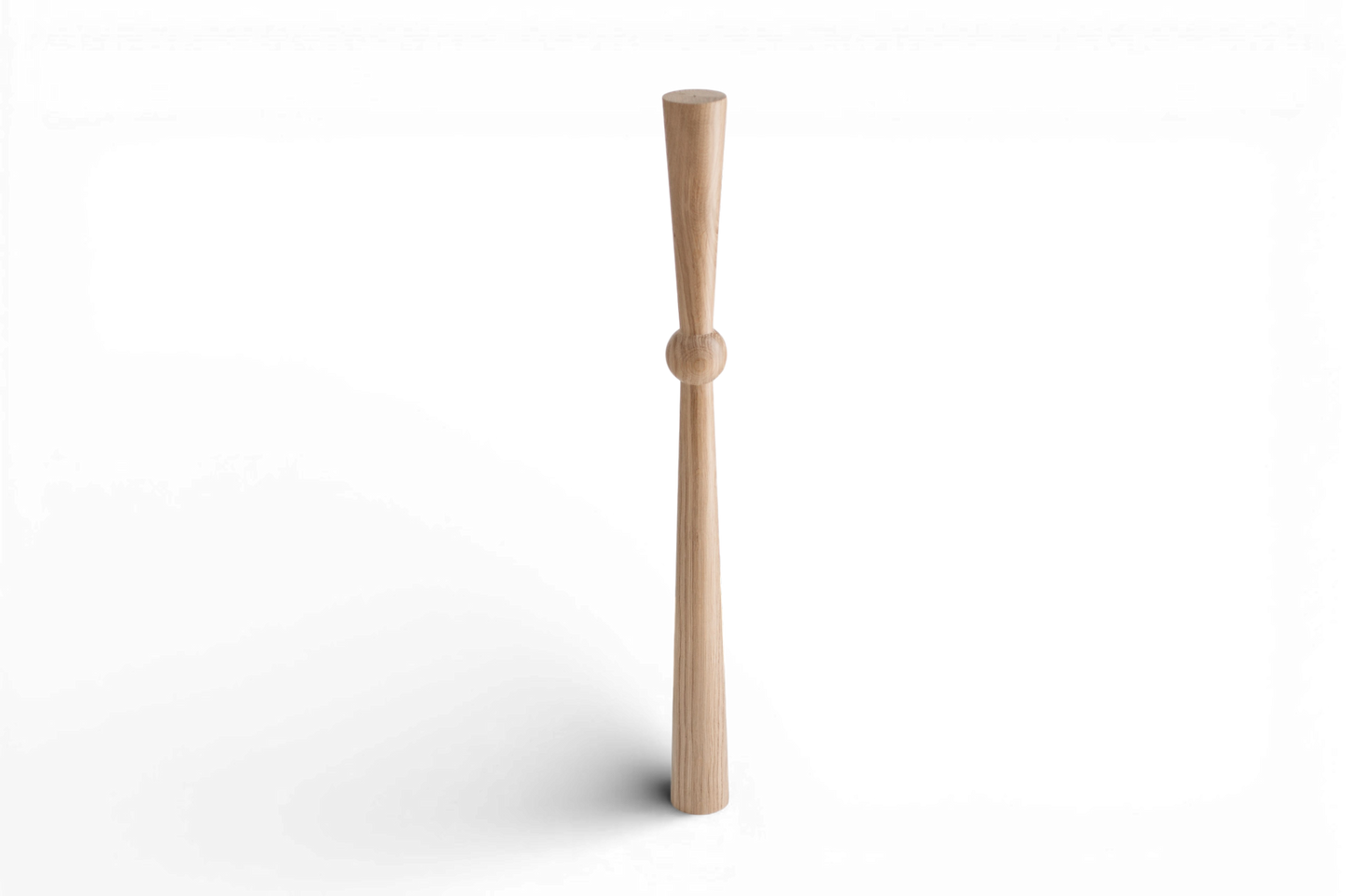 Pied de table et de bar en bois avec sphère centrale – Design tourné, H870 mm