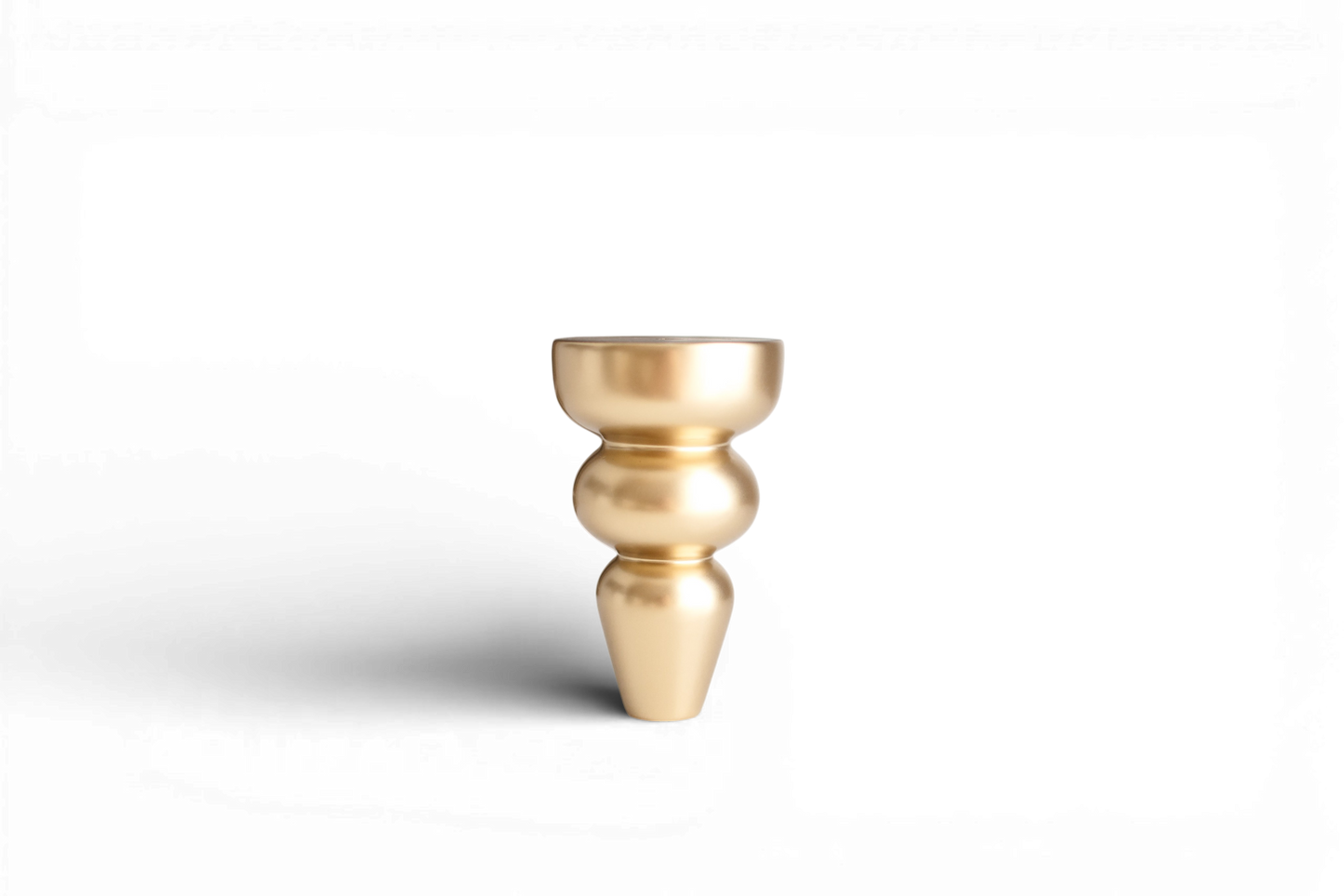 Pied de meuble en bois de bouleau – Finition dorée mate (IGM), H155 mm