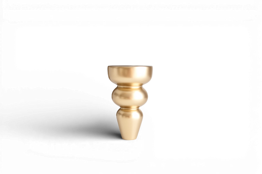 Pied de meuble en bois de bouleau – Finition dorée mate (IGM), H155 mm