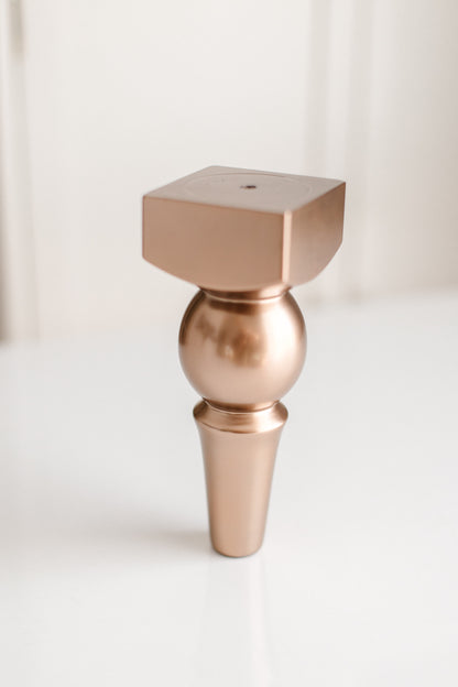 Pied de meuble en bois de bouleau – Finition bronze brillant (VBG), H180 mm