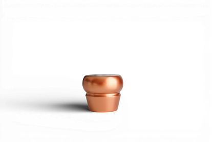 Pied de meuble en bois de bouleau – finition cuivre mat (IGM), H65 mm