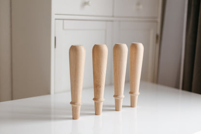 Pieds de meuble en bois – Design classique, faits à la main, H225 mm