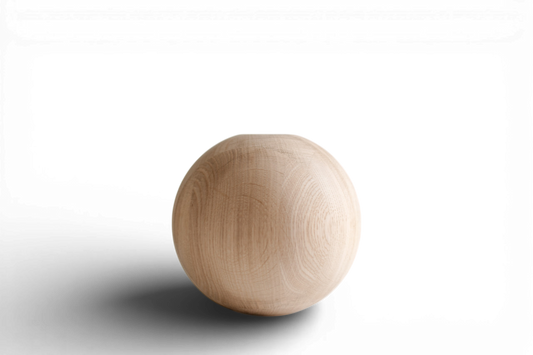 Pied de meuble tourné rond en bois avec détail sphérique – Design tourné, H170 mm
