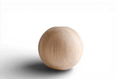 Pied de meuble tourné en bois avec détail sphérique – Tourné au tour, H180 mm