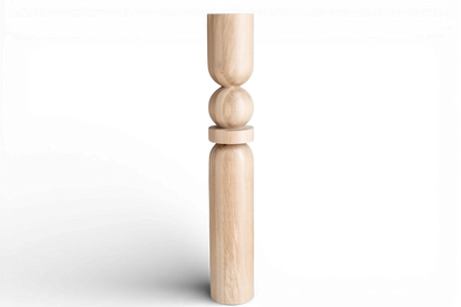 Pied de table en bois et îlot de cuisine avec sphère centrale – Design fait main, H900 mm