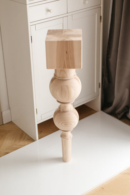 Pied de support pour bar et table de petit-déjeuner en bois – Base de meuble faite à la main, H890 mm