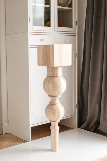 Pied de support pour bar et table de petit-déjeuner en bois – Base de meuble faite à la main, H890 mm