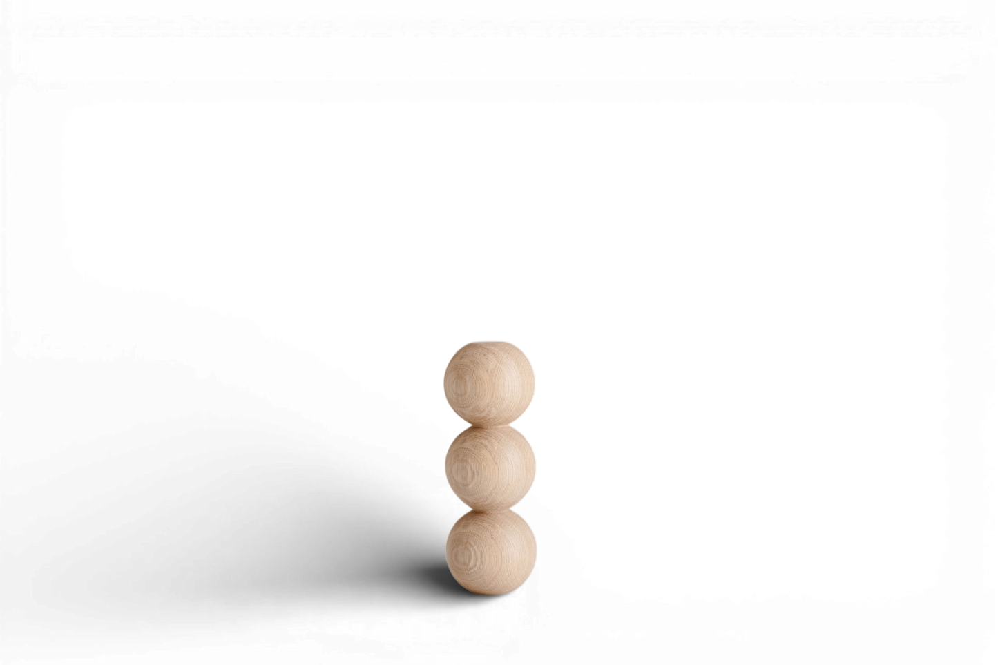 Pied de meuble en bois tourné à détail triple sphère – Fait main, H244 mm