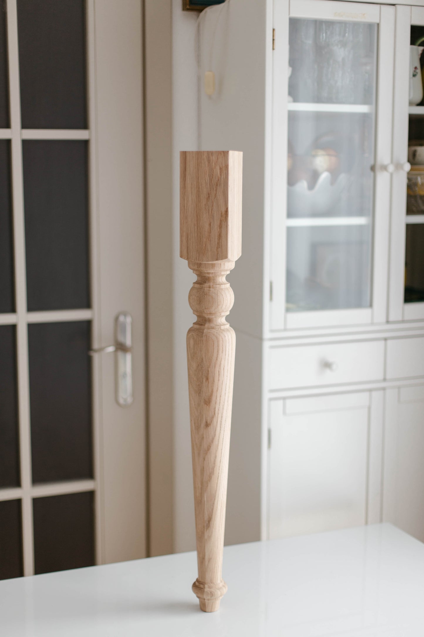 Pied de support de table en bois – Base de meuble fabriquée à la main, H840 mm