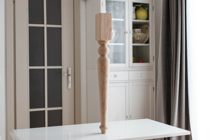 Pied de support de table en bois – Base de meuble fabriquée à la main, H840 mm