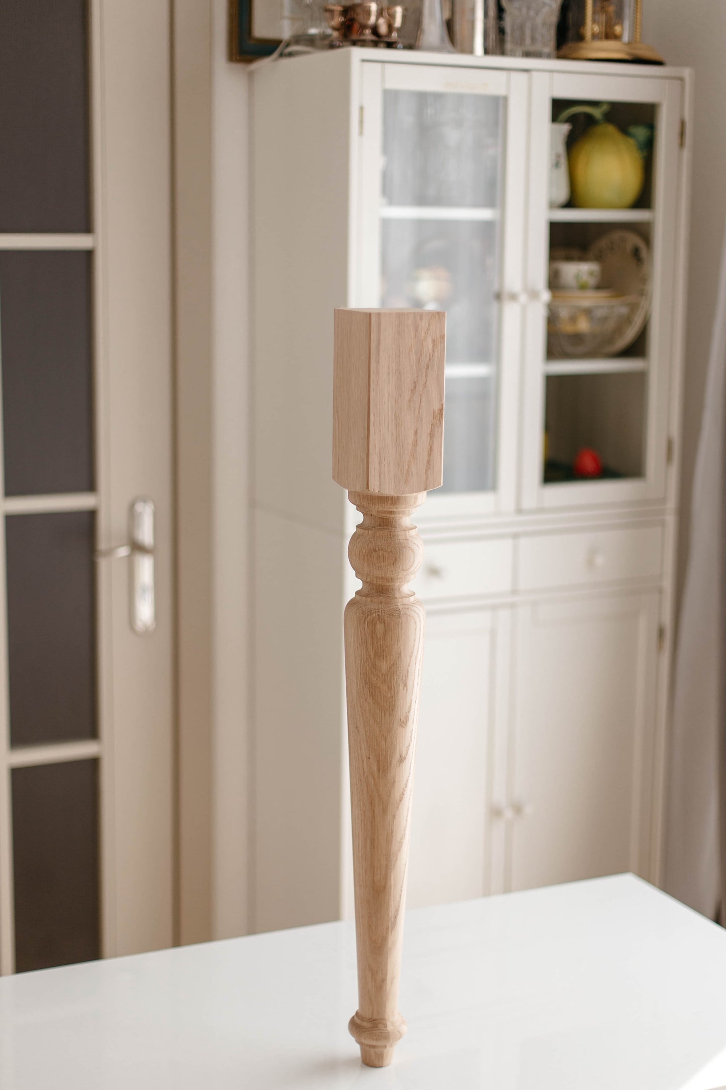 Pied de support de table en bois – Base de meuble fabriquée à la main, H840 mm