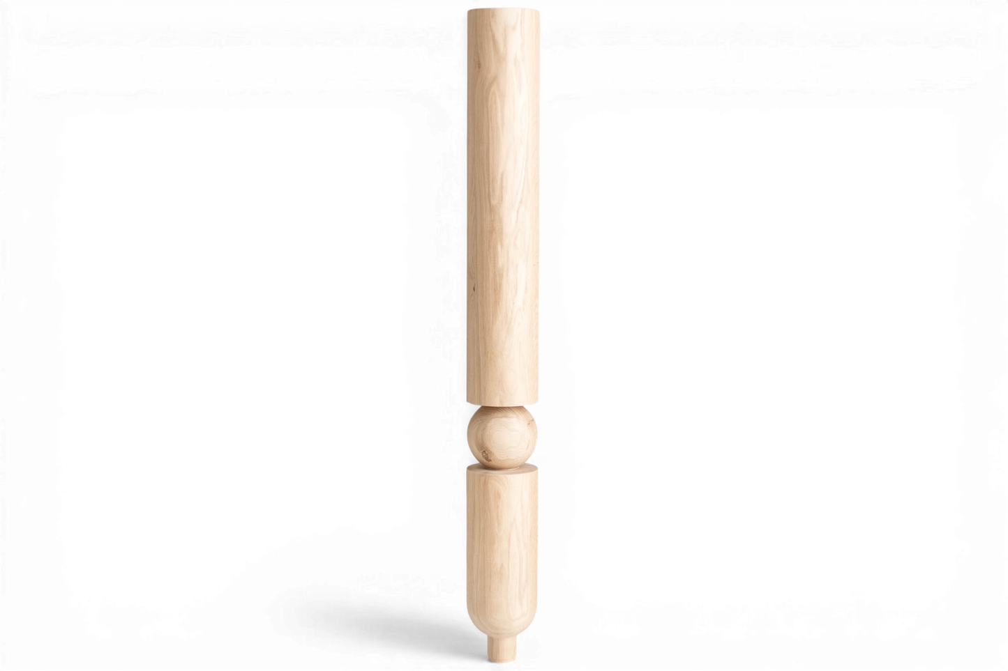 Pied de table tourné en bois – Sphère arrondie, 1000 mm