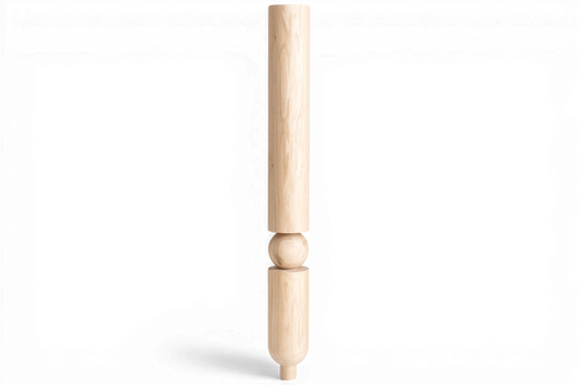 Pied de table tourné en bois – Sphère arrondie, 1000 mm