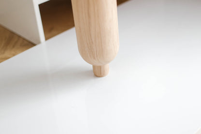 Pied de table tourné en bois – Sphère arrondie, 1000 mm