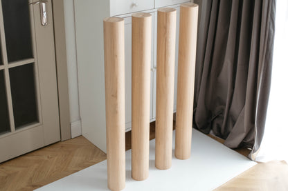 Pieds de Meuble en Bois Massif – Pieds de Table Droits Faits Main, Lot de 4, H900 mm