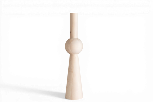 Pied de table en bois et d'îlot de cuisine avec sphère centrale – Fait main, H943 mm