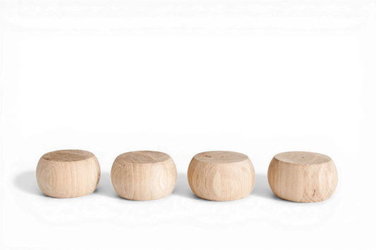 Pieds de meuble en bois - Lot de 4 - Pieds de canapé bruts, H50 mm