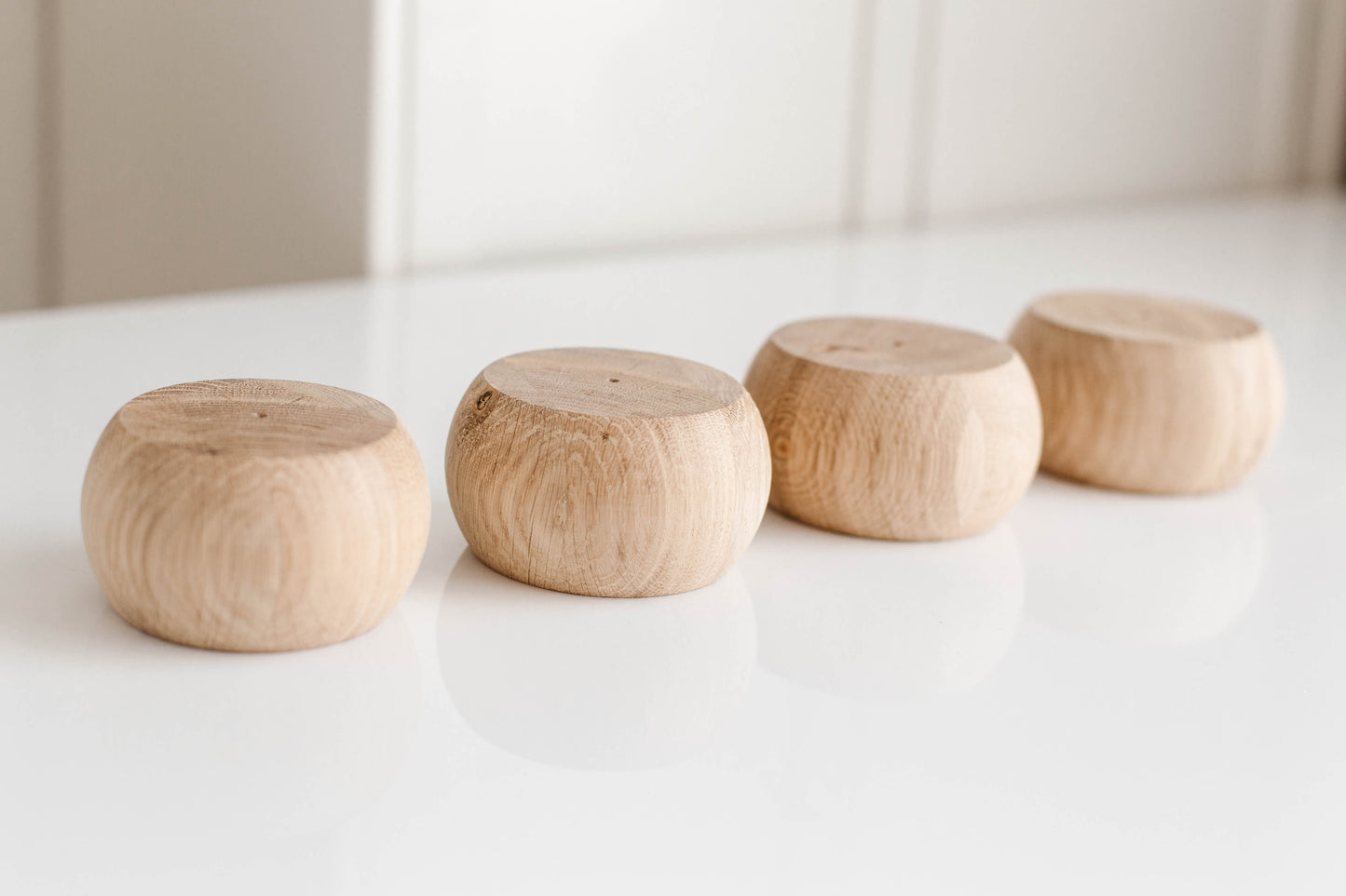 Pieds de meuble en bois - Lot de 4 - Pieds de canapé bruts, H50 mm