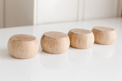 Pieds de meuble en bois - Lot de 4 - Pieds de canapé bruts, H50 mm