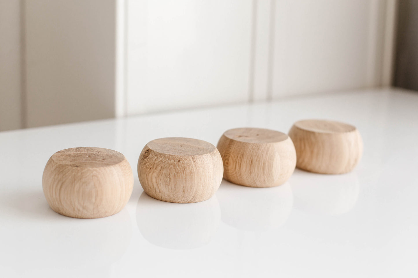 Pieds de meuble en bois - Lot de 4 - Pieds de canapé bruts, H50 mm