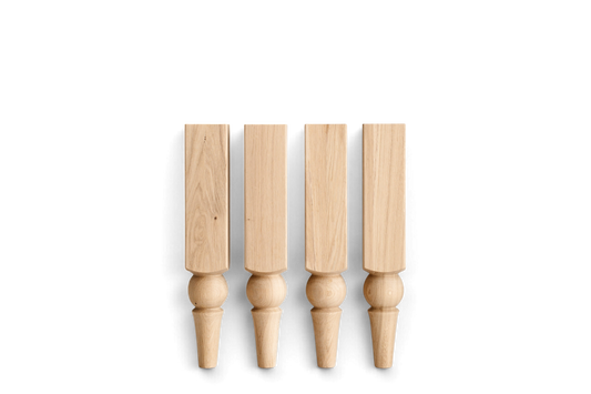 Wood Furniture Legs Set of 4 – Unfinished Bed Legs, H400 mm