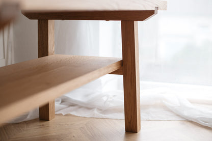 Table basse en bois de style scandinave – Conception artisanale en chêne naturel