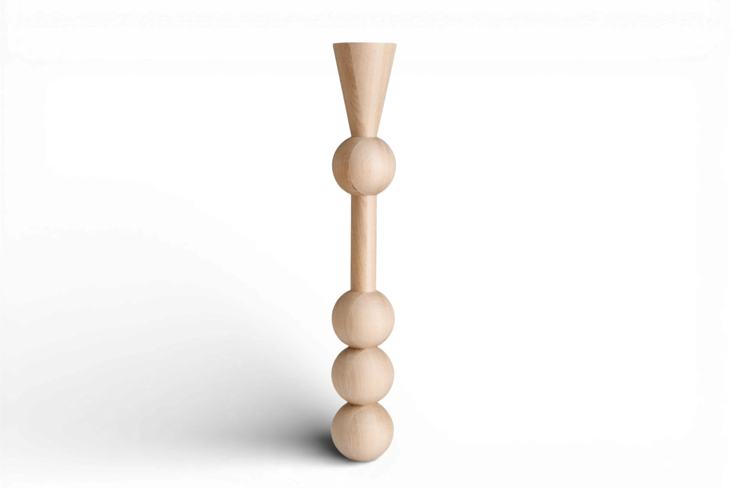 Pied de meuble en bois tourné avec quatre sphères décoratives – Support de table, H760 mm