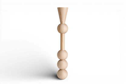 Pied de meuble en bois tourné avec quatre sphères décoratives – Support de table, H760 mm