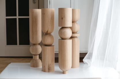 Pied de meuble en bois pour table et bar, H690 mm