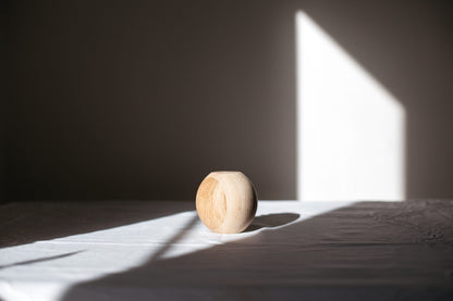 Pied de meuble en bois tourné rond avec sphère décorative – Design compact, H80 mm