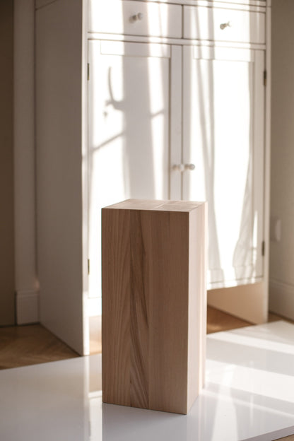 Table basse bloc en frêne massif – Table d'appoint fabriquée à la main, H450 mm