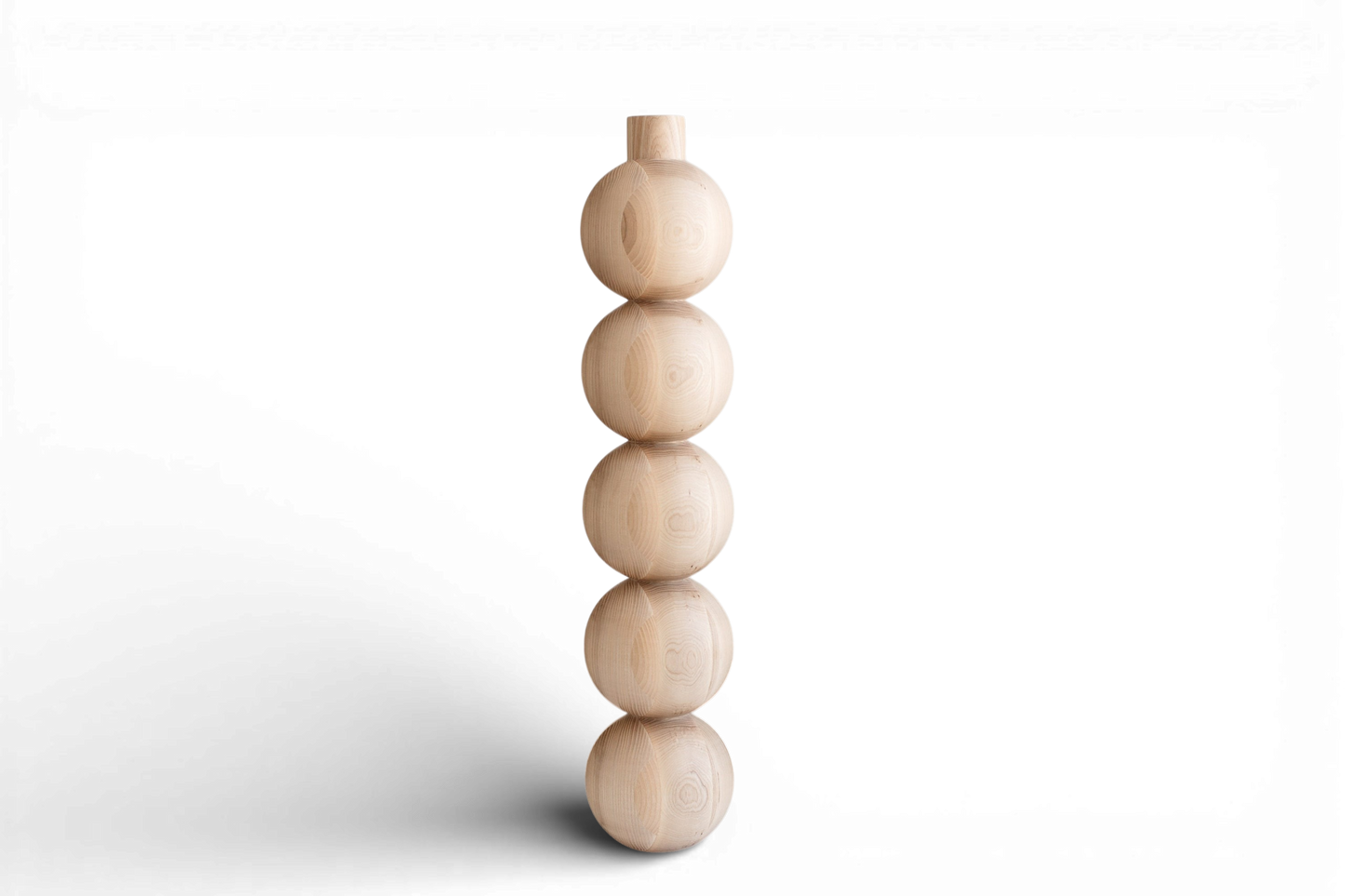 Pied de meuble en bois avec cinq détails sphériques – Design tourné, H730 mm